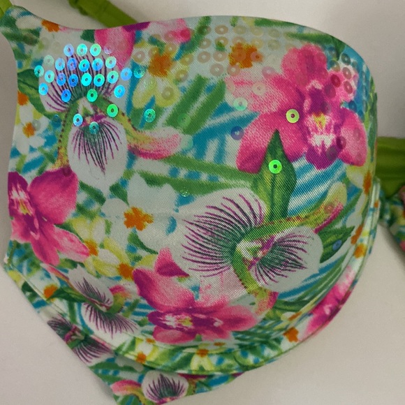 Victoria’s Secret Multicolor Push Up Bra with Sequins Size 36B - Picture 2 of 4